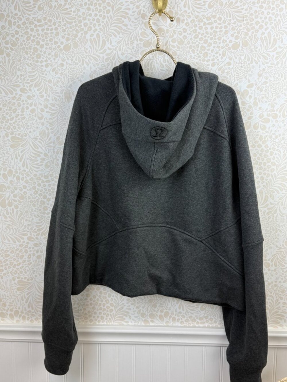 Lululemon Scuba Heathered Black Plush Oversized Half-Zip Hoodie - Size - XL/XXL - Picture 9 of 10